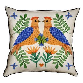 Подушка с мешковины Пташина сім'я 45x45 см (45PHB_25F002)