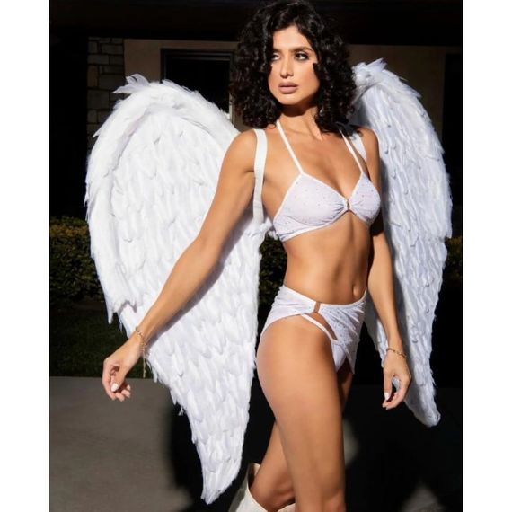 Крила ангела з пір'я Leg Avenue White Feather Wings - Hvit | Зображення 5