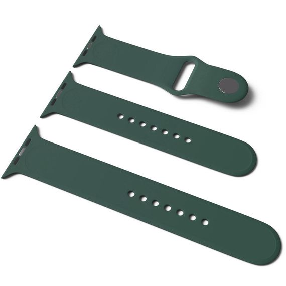 Силіконовий ремінець для Apple Watch Sport Band 38/40/41/42mm(ser.10) (S/M & M/L) 3pcs Зелений / Pine green