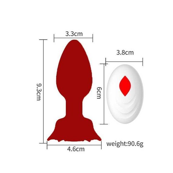 Силіконова анальна пробка 'Rose' 10 см Чорна K0925-1 | Зображення 1