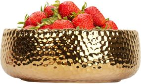 Миска декоративная большая золотистая, чаша для фруктов конфет декорирования сервировки салатница фруктовница