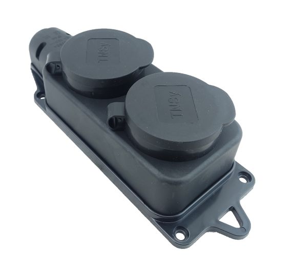 Розетка каучукова подвійна з заземленням і захисною кришкою RUBBER IP44 Ny95000076 | Зображення 1