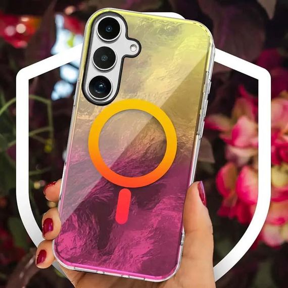 Чохол TPU Shiny Mountain (MagFit) для Samsung Galaxy S24 FE Yellow / Pink | Зображення 2