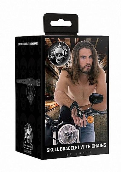 Браслет Skulls and Bones - Bracelet with Skulls and Chains - Black sexstyle | Зображення 2