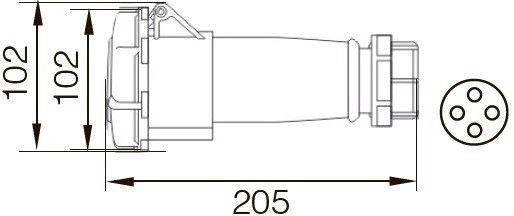 Розетка 2242 переносна 3Р+РЕ 32А 380В IP67 Ny95502056 | Зображення 1