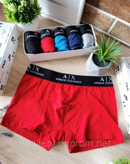 Мужские боксеры Armani Exchange, мужские трусы Армани, Хлопковые трусы Премиум качества Армани XL, Красный