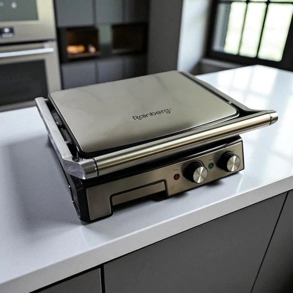 Гриль двосторонній німецької якості Rainberg RB-2282 притискний електричний гриль із пластинами 3800Вт | Зображення 3