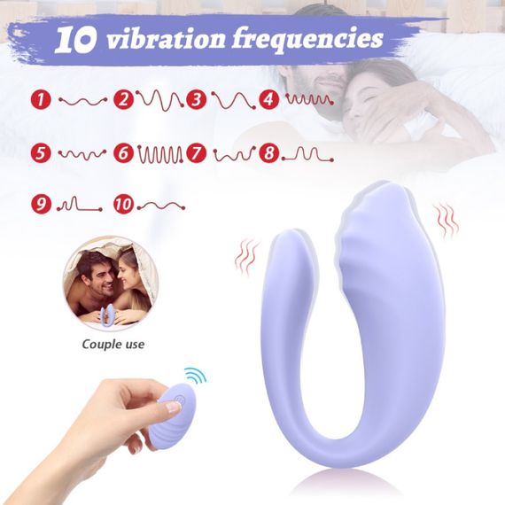 Вібратор для пар Every Night Toys Anthea з пультом, лавандовий, 19,8 х 6,3 см Sex Aura | Зображення 1