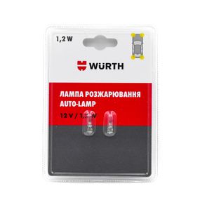 Лампа розжарювання для авто W1,2W 12 вольт, 2 шт. в блістері