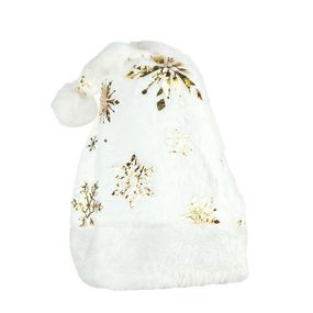 Новогодняя шапка Святого Николая 6241-22(Gold-2) белый, золотые снежинки