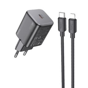 МЗП Hoco N40 Mighty PD20W (1USB-C) + кабель Type-C to Lightning Black