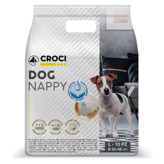 Підгузки для собак 34-48 см Croci Dog nappy L (10 шт/уп)