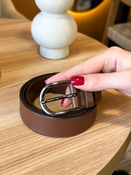 Шкіряний жіночий ремінь в коричневому кольорі 6081 | Зображення 5