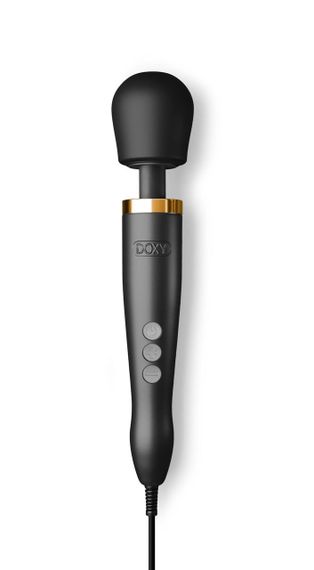 Преміальний вібромасажер DOXY Die Cast матово-чорний, з покриттям із 24-каратного золота sexstyle