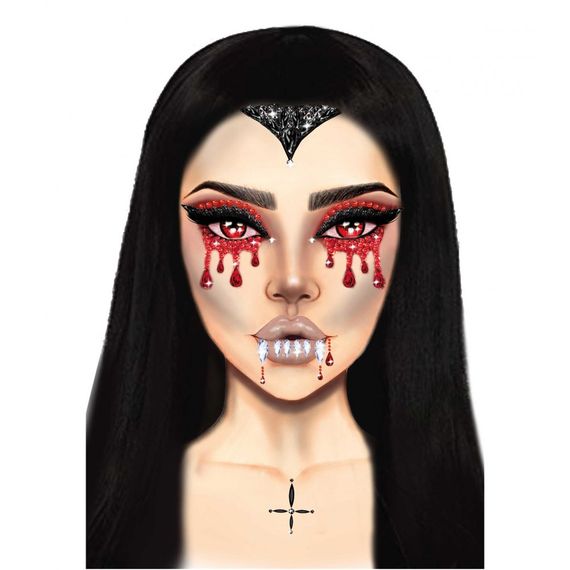 Маска вампіра зі страз Vampire Rhinestone Stick-On Jewels Leg Avenue | Зображення 2