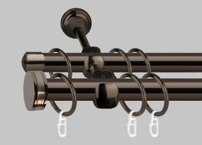 Карниз для штор металевий, дворядний 19 мм, Графіт (ЕМ249) 240 див.