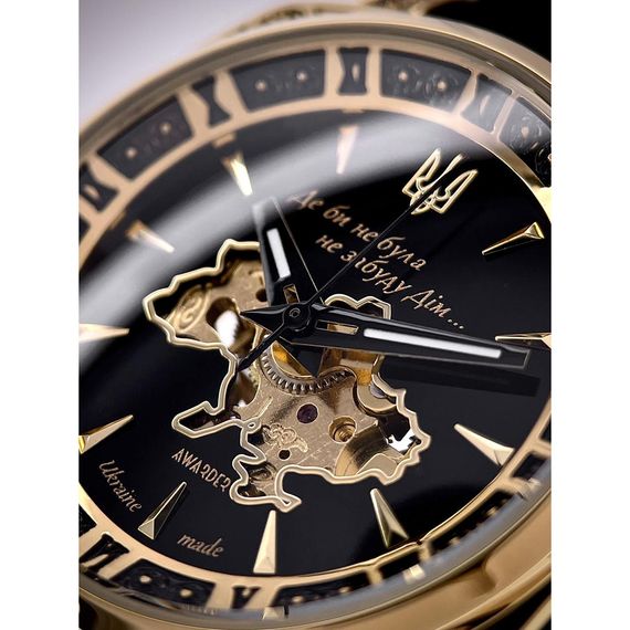 Жіночий годинник Awarder 021-3D Де би не була Gold-Black-Black Leather | Зображення 4