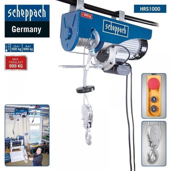 Таль электрическая Scheppach HRS1000 (до 1000 кг, 6/12 м, 1.6 кВт) | Зображення 3