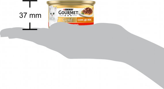 Вологий корм Purina GOURMET GOLD для дорослих котів соус-де-люкс, яловичина 85г | Зображення 3