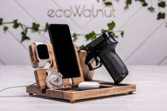 Органайзер-держатель для пистолета, iPhone и часов Apple «Police iWatch» с логотипом | Зображення 5