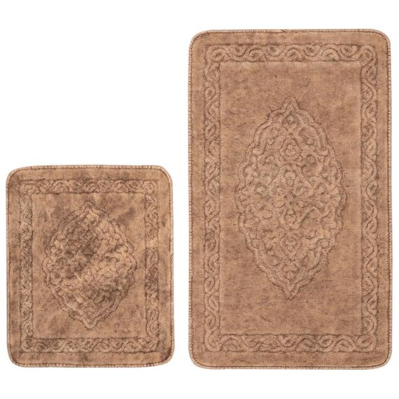 Набор ковриков для ванной Arya Damaks AR-A107216-Beige 2 предмета бежевых