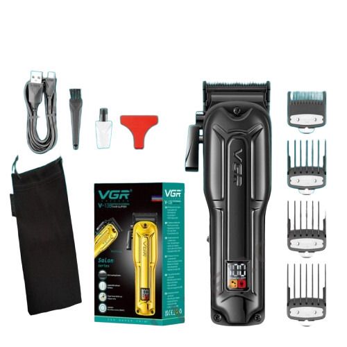Акумуляторна машинка для стрижки VGR V-138 BLACK, 7000 об/хв, 2500 mAh, LED-дисплей, 4 насадки (46067-V-138_1015) | Зображення 7