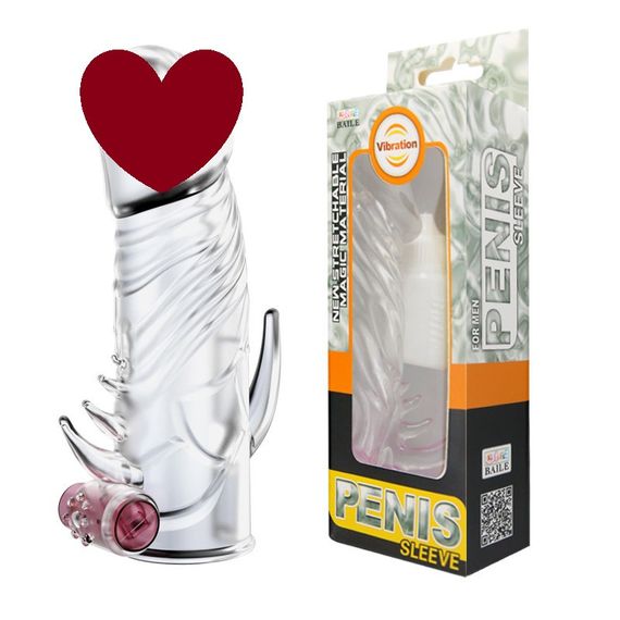 Насадка на пеніс з вібрацією Baile Penis Sleeve Vibrating Sex Aura
