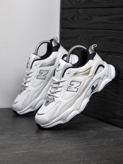 Кросівки New Balance  замш/шкіра/3D сітка колір білий, чорний | Зображення 1