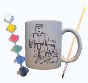 Набір для творчості кружка розмальовка "Копи із Інтернет Гри" 330 мл біла