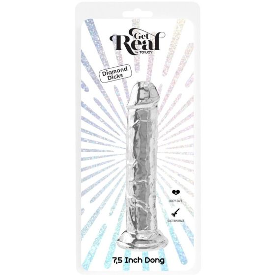 Фалоімітатор реаліст на присосці Toy Joy Get Real Clear Dong, прозорий Sex Aura | Зображення 2