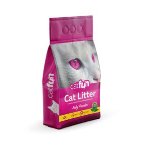 Наповнювач Catfun для котячих туалетів бентонітовий з ароматом дитячої присипки 10 л