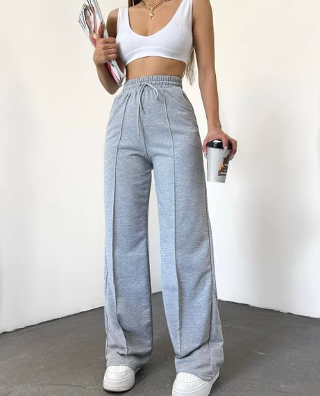 Женские широкие штаны палаццо со стрелками BF1284 цвет серый, размер 44/46