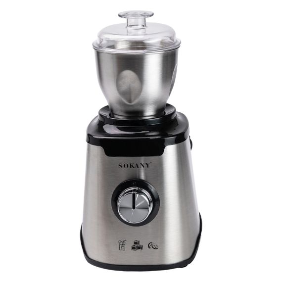 Блендер з чашею 1.5 літра для коктейлів та смузі портативний 2 режими швидкості з кавомолкою 1000 Вт Sokany SK-187 | Зображення 3