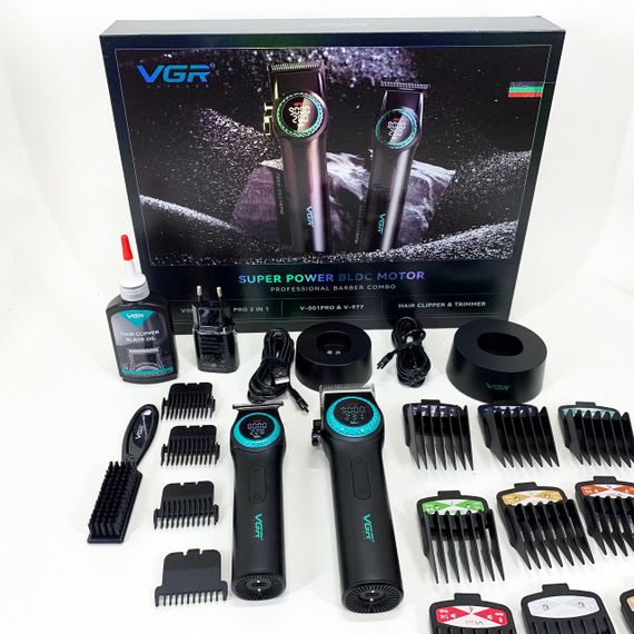Домашняя машинка аккумуляторная для стрижки волос VGR 2 в 1 V-001 V-977 BLACK, Электромашинка для волос DU-29 | Зображення 8