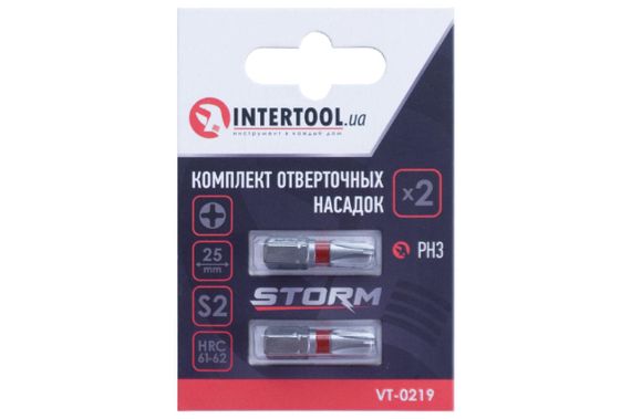 Бита Intertool - PH3 x 25 мм Storm (2 шт.) (VT-0219) | Зображення 2