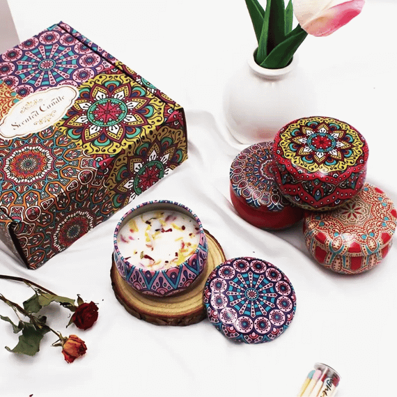 Набір №2 з 4 соєвих аромасвічок у подарунковій коробці, вага набору 240г Без бренду 58589-9 | Зображення 2