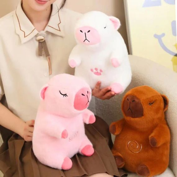 Рожевий Інтерактивна дихаюча Капібара Snuggle Pulse CapyBuddy 30 см м'яка плюшева іграшка | Зображення 2