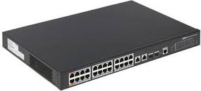 ¶Керований комутатор POE PFS4226-24ET-240 48V з 24 портами POE 100Мбит + 2 порти UP-Link 1000Мбіт + 2 порти SFP, корпус - метал, Black