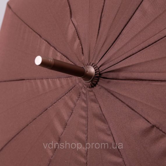 Класична парасолька-тростина з чохлом напівавтомат з поліестеру міцна надійна 12 спиць діаметр 120 см Коричневий HP-23-16BR | Зображення 6