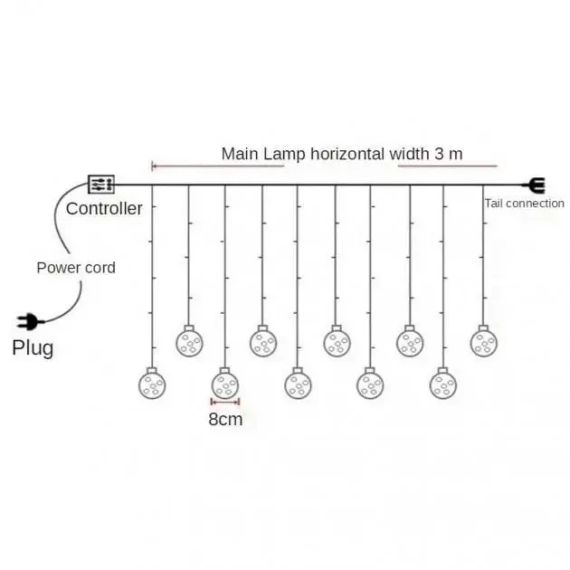 Новогодняя гирлянда с игрушками в шаре 10 шт на 3 х 1.5 м RJ-11 Мультицвет | Зображення 6