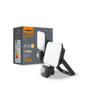 LED Прожектор 20W 5000К 220V с датчиком движения черный VLE-F3-0205B-S F3 Videx