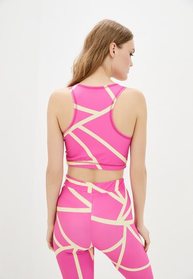 Спортивный топ 4Profi без рукавов c принтом "Геометрия" фуксия/желтый размер S бифлекс 16930 | Зображення 1