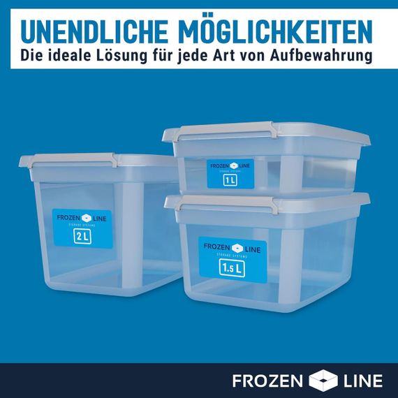 Контейнеры с крышками 1,5л комплект 12 шт, прозрачные лотки для еды, судки для хранения штабелированные | Зображення 5