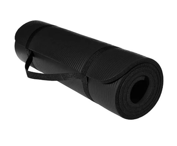 Килимок для йоги та фітнесу Power System PS-4017 NBR Fitness Yoga Mat Plus Black (180х61х1) (PS-4017_Black) | Зображення 4