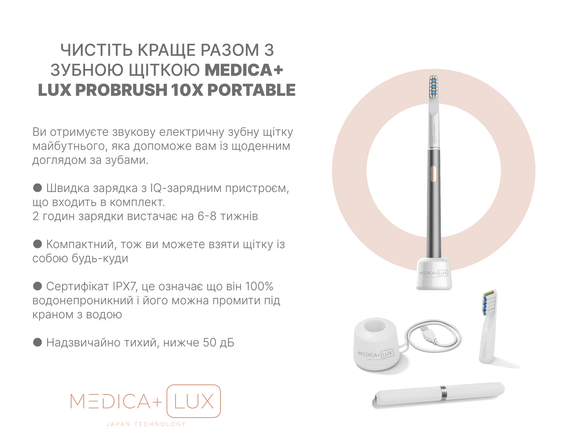 Звукова зубна щітка MEDICA+ LUX 10Х Portable (Grey)(Japan) | Зображення 5