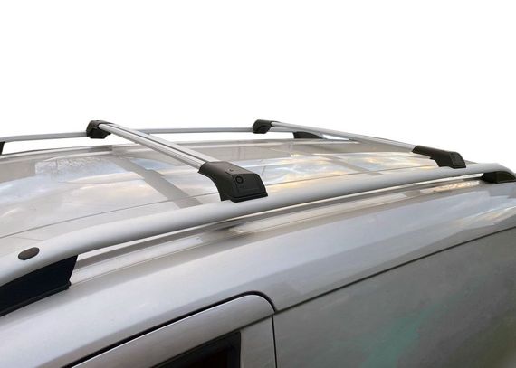 Перемички на рейлінги без ключа (2 шт) Сірий для Renault Trafic 2001-2015 рр