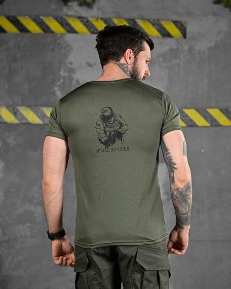 Тактична потоотводяча футболка Вперед до кінця oliva ДЛ6509 | Зображення 2