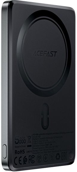 УМБ Acefast Magnetic Wireless 5000mAh 18W PD,QC 3.0, QI 7.5 Вт, ультра тонкий, M8 Black | Зображення 3