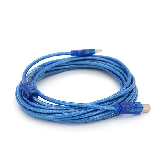 Кабель USB 2.0 RITAR AM / BM, 5.0m, 1 ферит, прозорий синій | Зображення 1