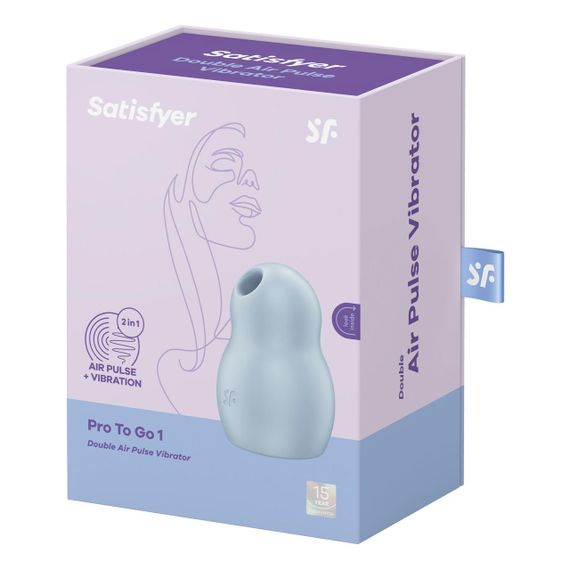 Вакуумний стимулятор Satisfyer Pro To Go 1 Blue — компактний стимулятор з вібрацією та технологією Air Pulse | Зображення 7